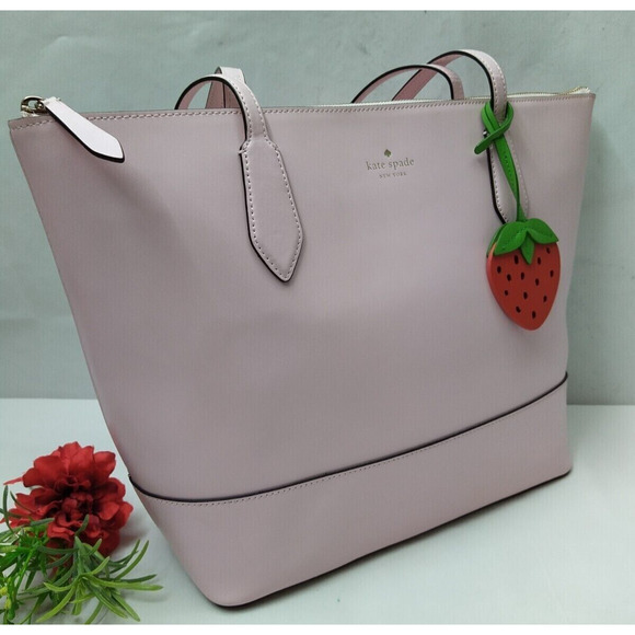 Kate Spade New York Light Pink Leather Double Handle Zipper Closure Tote Bag - Picture 16 of 16